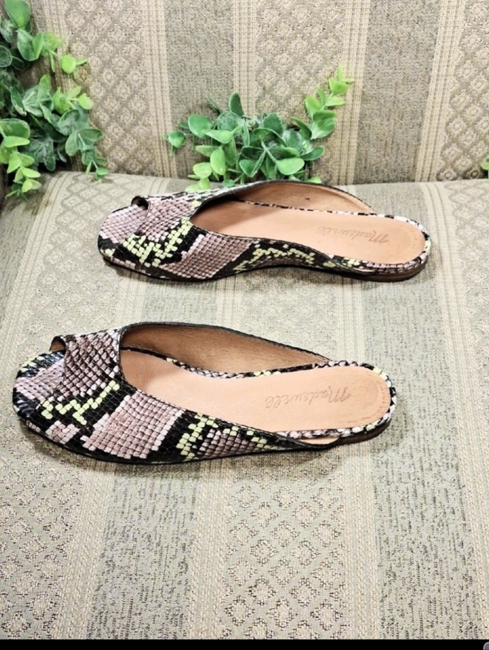 Madewell Erica Peep Toe Snakeskin Flats - Picture 14 of 14